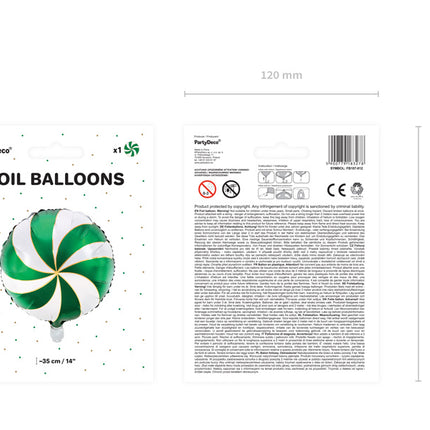 Helium Ballon Candy Groen Leeg 35cm