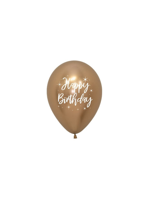 Ballonnen Happy Birthday Radiant Reflex Mix 25st