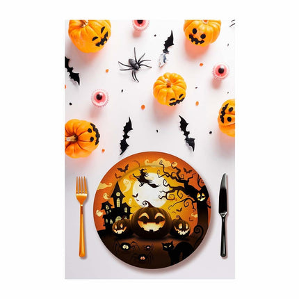 Halloween Borden Pompoen 23cm 6st