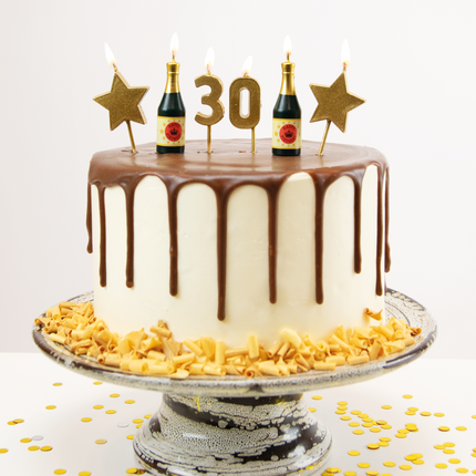 Kaarsjes 30 Jaar Champagne 17,5cm