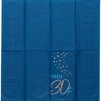 Servetten 30 Jaar Blauw 33cm 10st