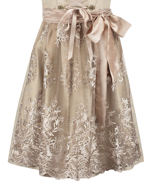 Roze Wit Creme Dirndl Jurk Oktoberfest Dames Jaquard