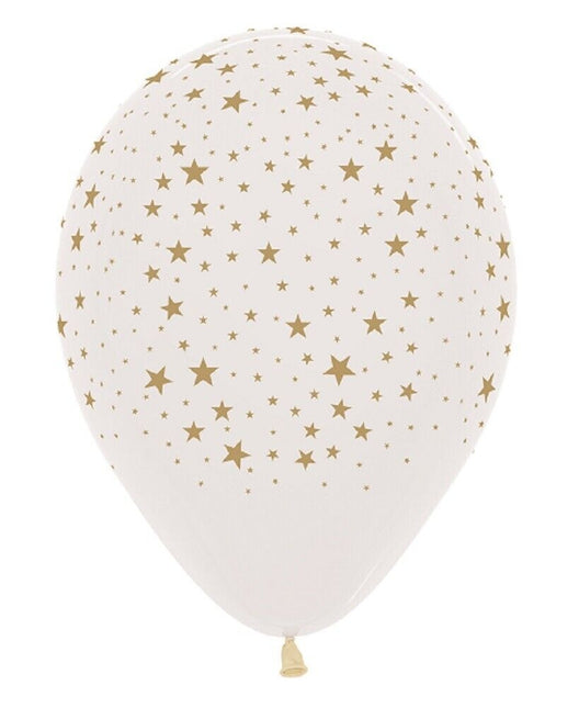 Ballonnen Stars Gold Print 12cm 50st