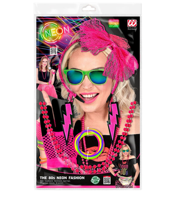 Neon 80S Accessoireset Roze 5 delig