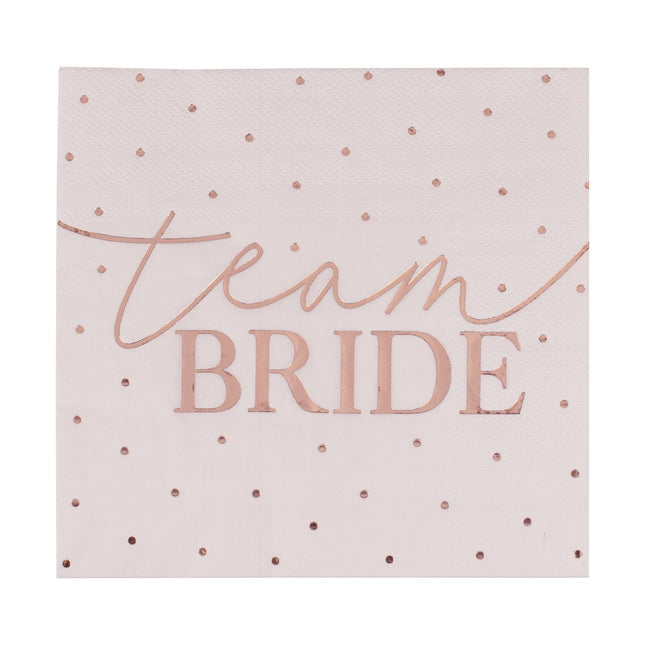 Rose Gouden Servetten Team Bride 16,5cm 16st