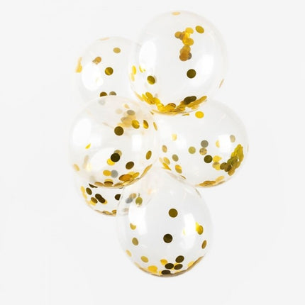 Confetti Ballonnen Goud 30cm 6st