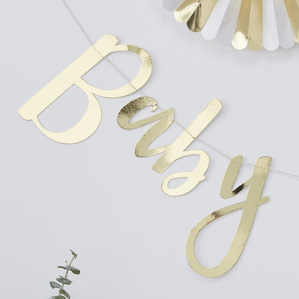 Gouden Letterslinger Baby Shower 1,5m