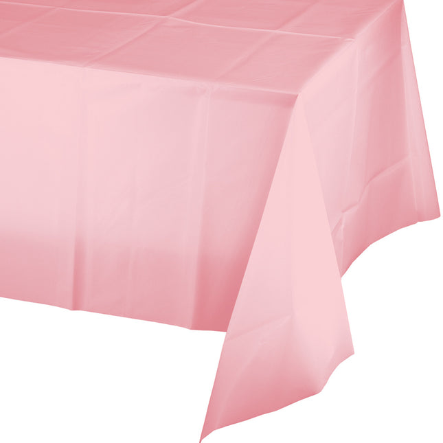 Roze Tafelkleed Plastic 2,74m