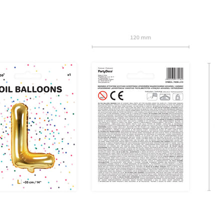 Folie Ballon Letter L Goud Leeg 35cm