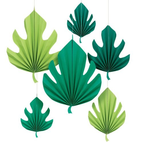 Palmblad Hangdecoratie Waaier Set 6 delig