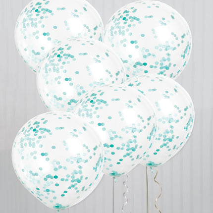 Confetti Ballonnen Turquoise 40cm 6st