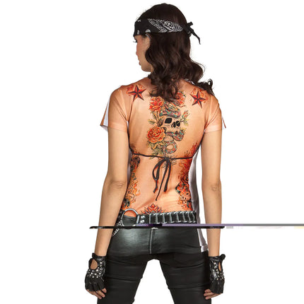 Biker Girl Fotorealistisch Shirt Dames