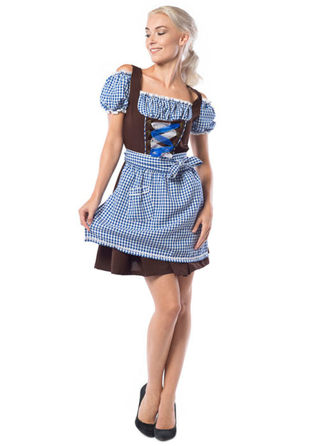 Dirndl Jurk Oktoberfest Blauw Bruin