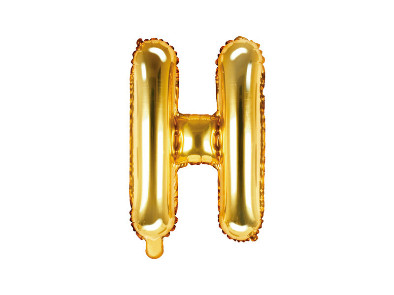 Folie Ballon Letter H Goud Leeg 35cm