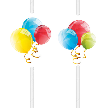 Ballonnen Papierenrietjes 4st