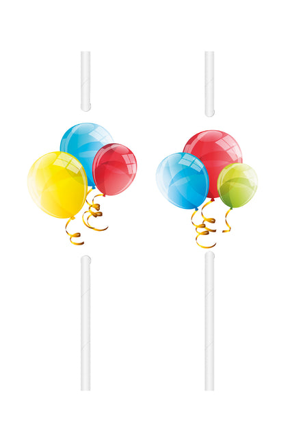 Ballonnen Papierenrietjes 4st