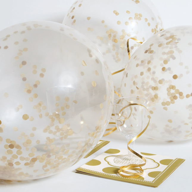 Confetti Ballonnen Goud 30,5cm 6st