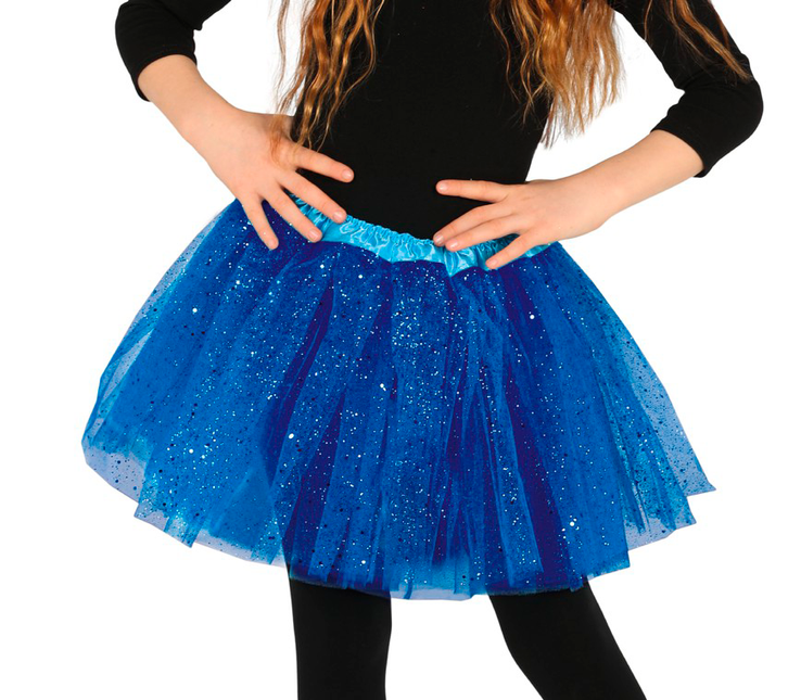 Donkerblauwe Tutu Glitter 30cm