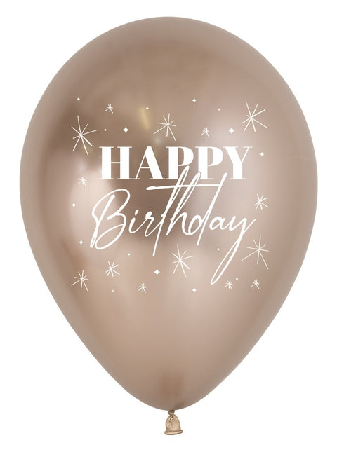 Ballonnen Happy Birthday Twinkle Reflex Mix 30cm 25st