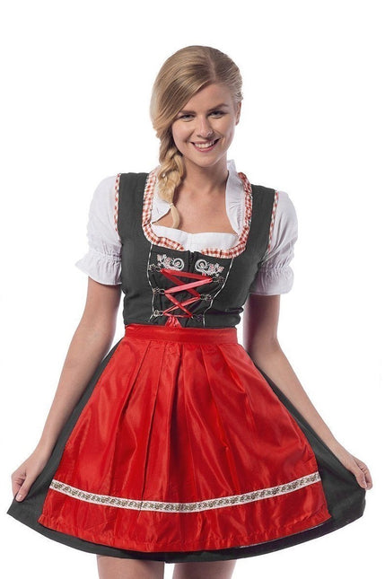 Dirndl Jurk Oktoberfest Rood 3 delig