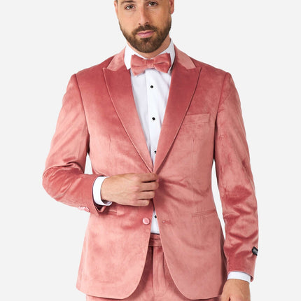 Lichtroze Velvet Smoking Heren OppoSuits