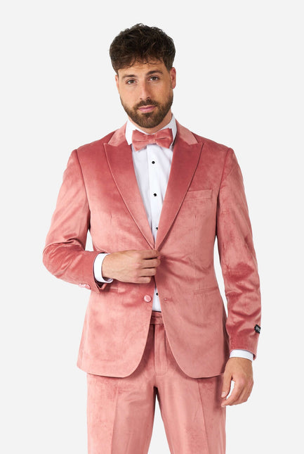 Lichtroze Velvet Smoking Heren OppoSuits