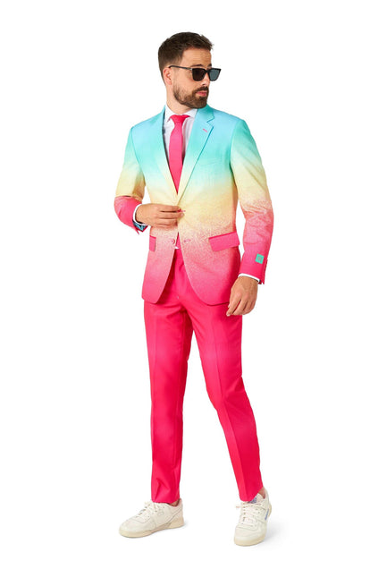 Regenboog Fuchsia Blauw Pak Heren OppoSuits