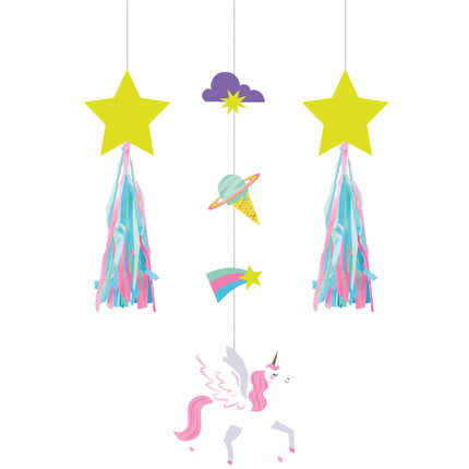 Unicorn Hangdecoratie 69cm 3 delig