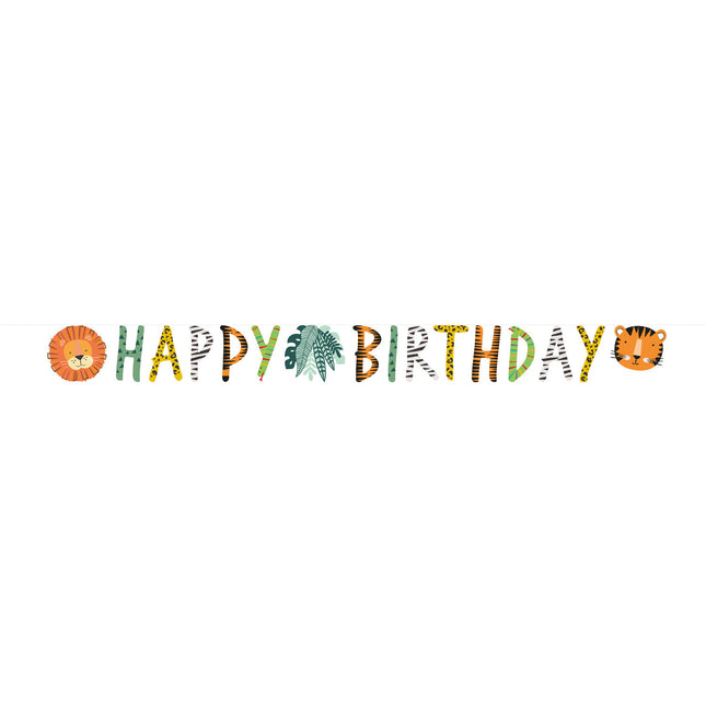 Letterslinger Jungle Dieren Happy Birthday 1,8m