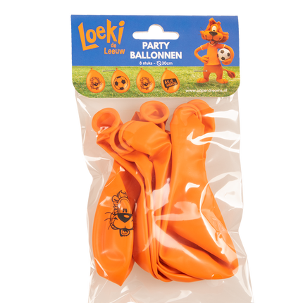 Loeki De Leeuw Ballonnen Oranje 30cm 8st