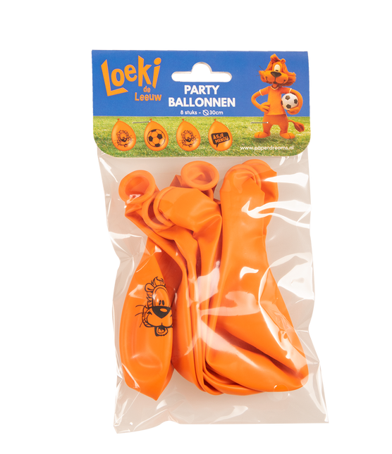 Loeki De Leeuw Ballonnen Oranje 30cm 8st