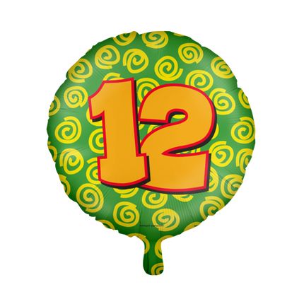 Helium Ballon 12 Jaar Gekleurd Leeg 46cm