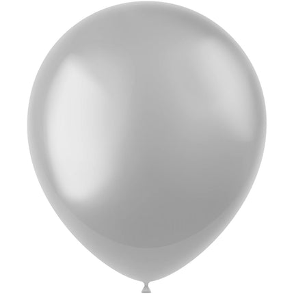 Zilveren Ballonnen Metallic Moondust Silver 33cm 100st