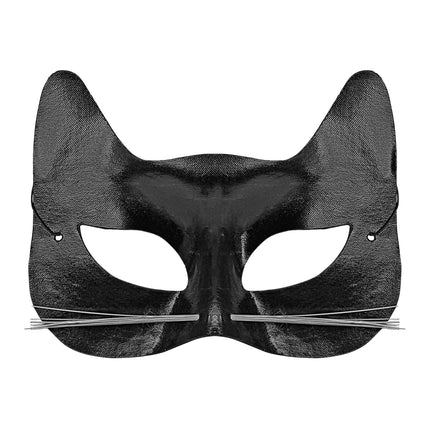 Kat Oogmasker Zwart Met Snorharen