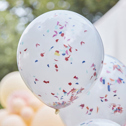 Gekleurde Confetti Ballonnen Confetti 45cm 3st