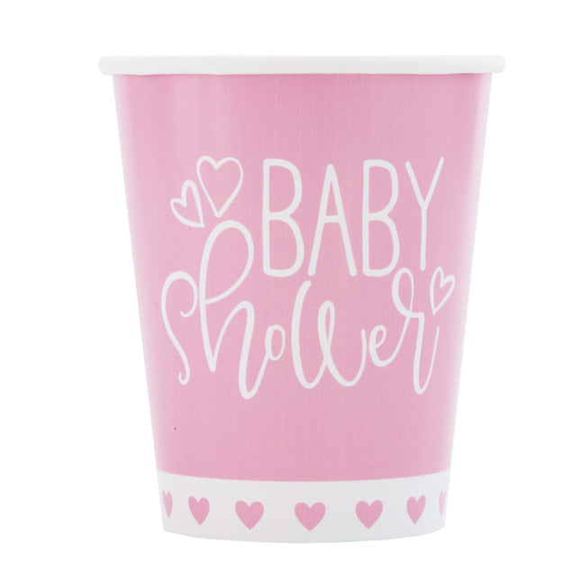 Babyshower Bekers Roze 266ml 8st