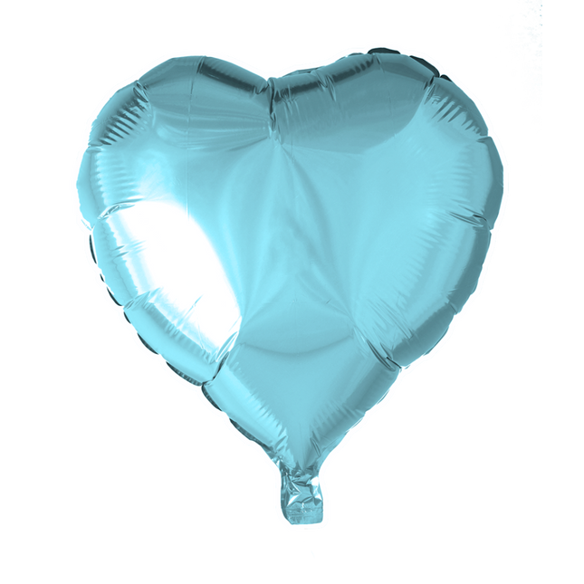 Helium Ballon Hart Lichtblauw 45cm leeg