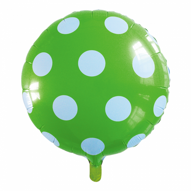 Helium Ballon Stippen Lichtgroen 45cm leeg