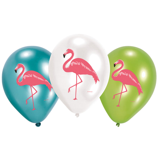 Hawaii Ballonnen Flamingo 28cm 6st