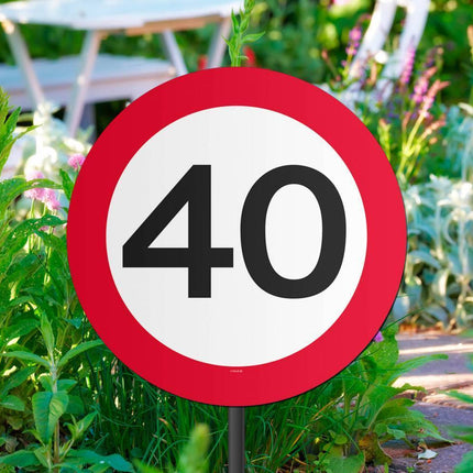 Tuinbord 40 Jaar Verkeersbord 52cm