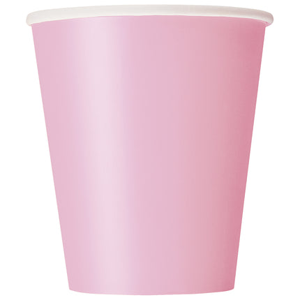 Mooi roze stevige 9oz papieren bekers, 8 st