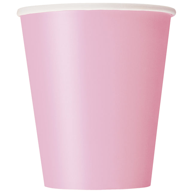 Mooi roze stevige 9oz papieren bekers, 8 st