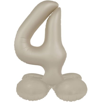 4 Jaar Cijfer Ballon Nude Mat 41cm