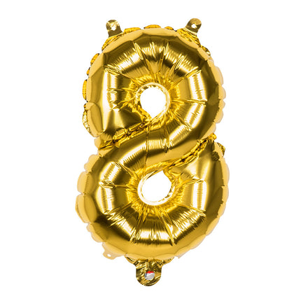 Gouden Cijfer Ballon 8 Jaar 36cm