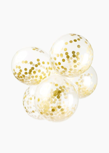 Confetti Ballonnen Goud 30cm 6st