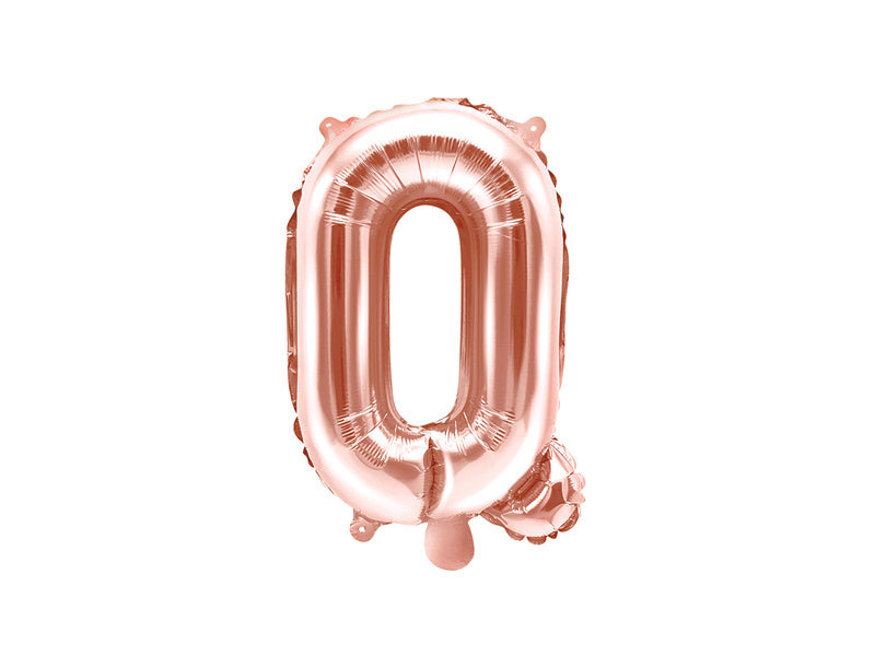 Folie Ballon Letter Q Rose Goud Leeg 35cm