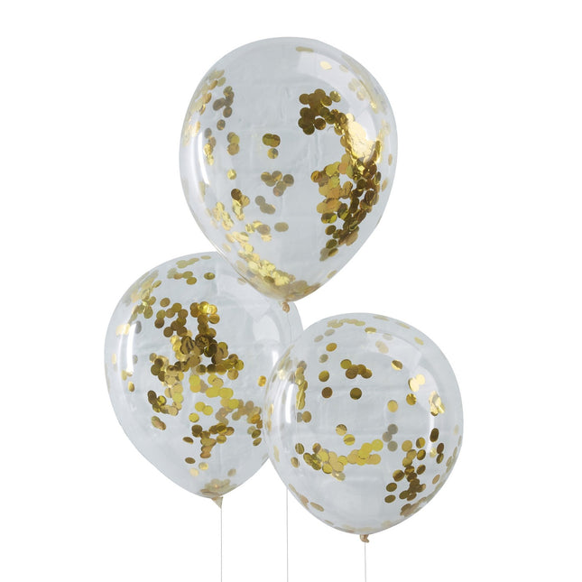 Gouden Confetti Ballonnen 30cm 5st