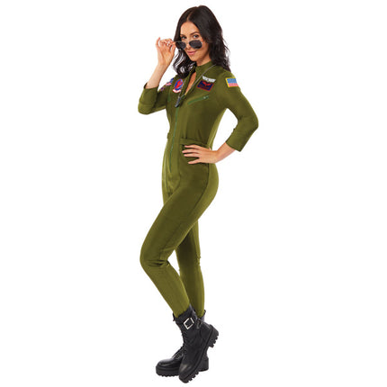 Volwassenen Kostuum Top Gun Jumpsuit Dames