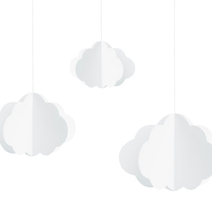 Hangdecoratie Wolken Wit 3st