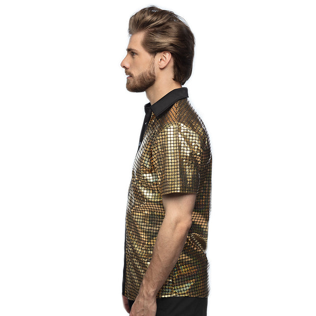 Disco Shirt Metallic Goud